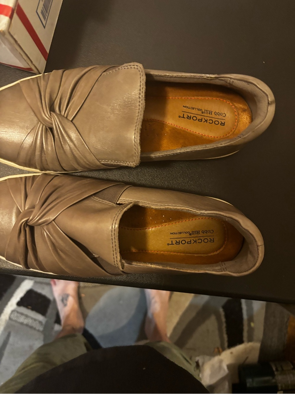Rockport Women’s Taupe Knot-Front Slip-On Loafers